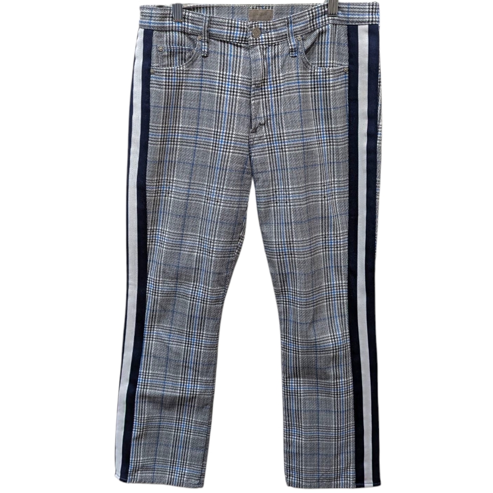 MOTHER The Insider Ankle Glen Plaid Tuxedo Strip Pants (30) - Picture 2 of 12